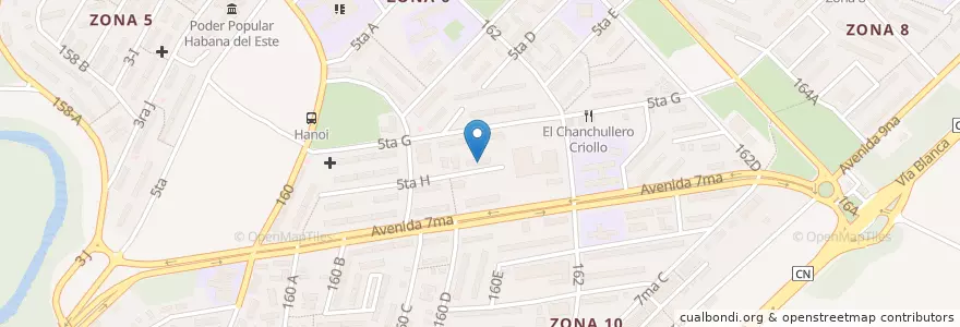 Mapa de ubicacion de Banco Metropolitano Zona 6 en كوبا, La Habana, Habana Del Este, Zona 6.
