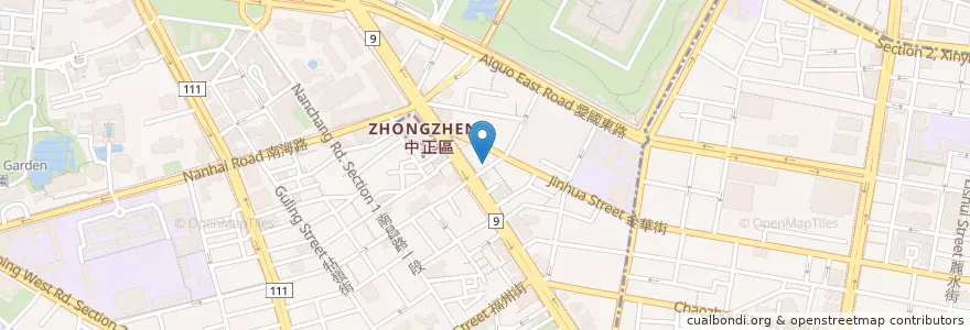 Mapa de ubicacion de 虎記商行 en Taiwan, 新北市, Taipei, 中正區.