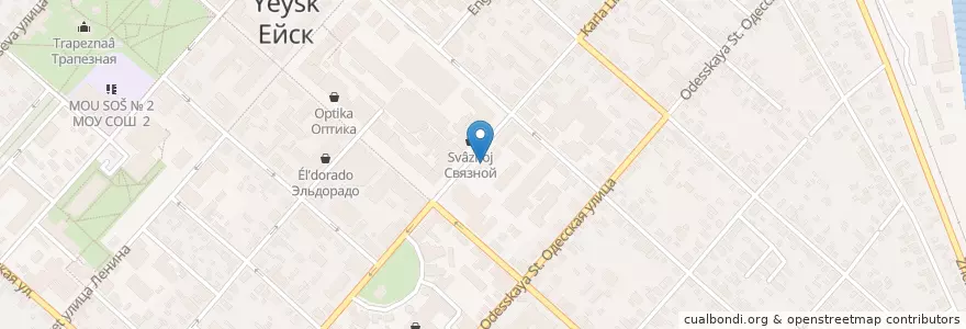 Mapa de ubicacion de Почта Банк en Russia, Distretto Federale Meridionale, Territorio Di Krasnodar, Ejskij Rajon, Ейское Городское Поселение.