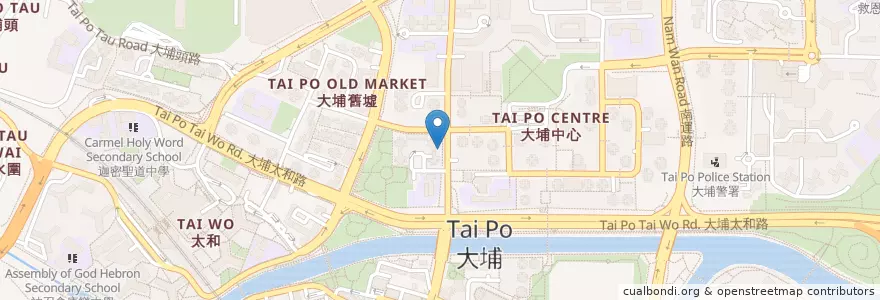 Mapa de ubicacion de 板長壽司 en 中国, 香港 Hong Kong, 广东省, 新界 New Territories, 大埔區 Tai Po District.