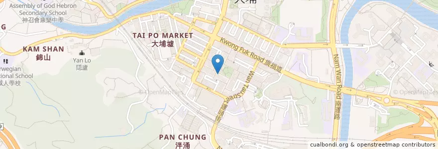 Mapa de ubicacion de 萬寧 Manning's en Китай, Гонконг, Гуандун, Новые Территории, 大埔區 Tai Po District.