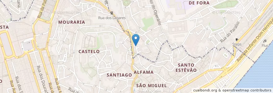 Mapa de ubicacion de Quesa Café en 포르투갈, Área Metropolitana De Lisboa, Lisboa, Grande Lisboa, 리스본, Santa Maria Maior.