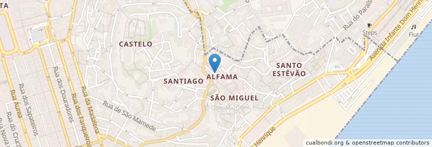 Mapa de ubicacion de Parque de Estacionamento das Portas do Sol en 포르투갈, Lisboa, Grande Lisboa, 리스본, Santa Maria Maior.