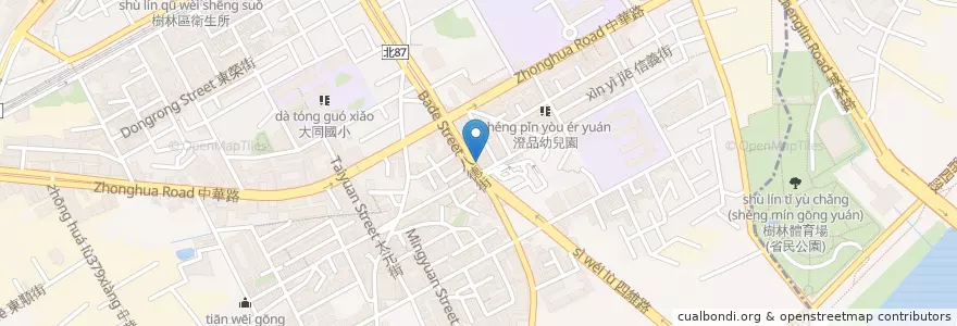 Mapa de ubicacion de 香貢貢東山鴨頭 en Tayvan, 新北市, 樹林區.