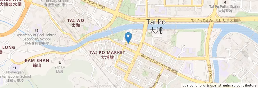 Mapa de ubicacion de Red Lip en 중국, 홍콩, 광둥성, 신제, 大埔區 Tai Po District.