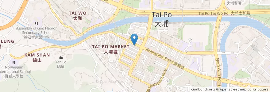 Mapa de ubicacion de 新福滿 en 중국, 홍콩, 광둥성, 신제, 大埔區 Tai Po District.