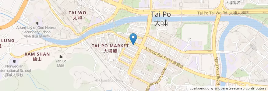 Mapa de ubicacion de 基培堂 en 中国, 香港 Hong Kong, 广东省, 新界 New Territories, 大埔區 Tai Po District.