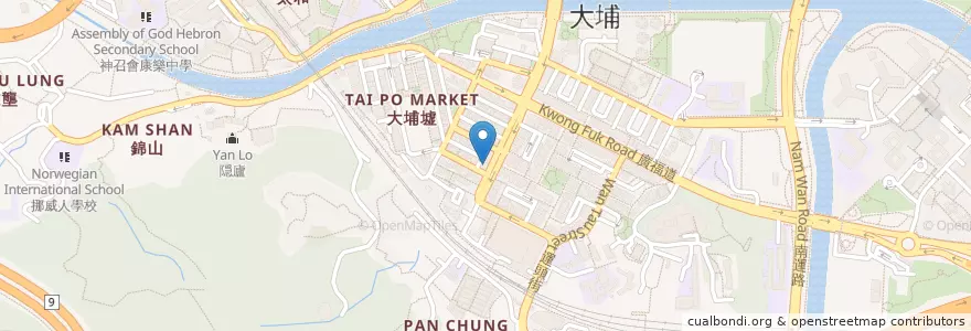Mapa de ubicacion de 多利民素食 Doo Lee Man Vegetarian en 中国, 香港 Hong Kong, 广东省, 新界 New Territories, 大埔區 Tai Po District.