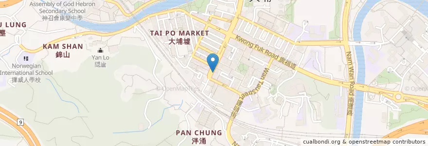 Mapa de ubicacion de 仁德動物醫院 en China, Hong Kong, Guangdong, New Territories, Tai Po District.