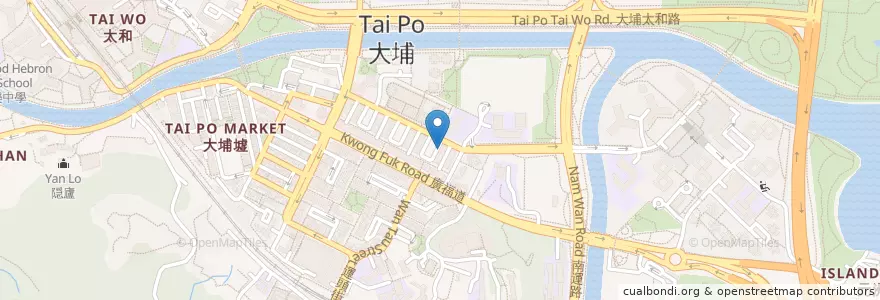 Mapa de ubicacion de 李氏宗祠 en الصين, هونغ كونغ, غوانغدونغ, الأقاليم الجديدة, 大埔區 Tai Po District.