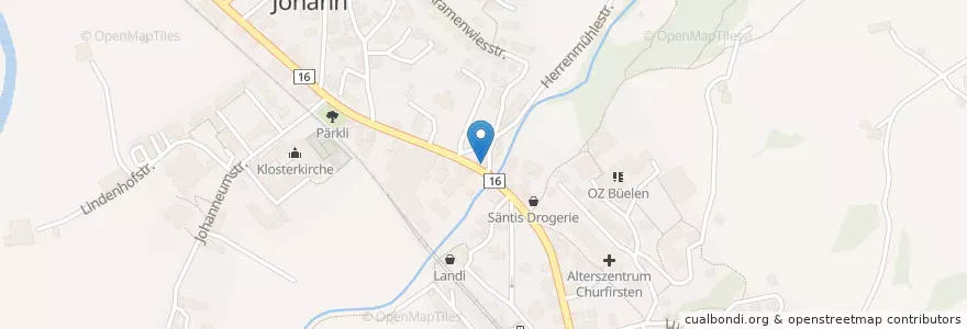 Mapa de ubicacion de Zur Brücke en İsviçre, Sankt Gallen, Wahlkreis Toggenburg, Nesslau.