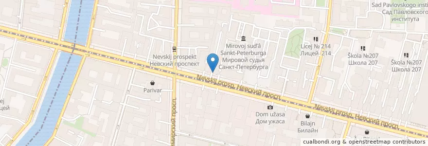 Mapa de ubicacion de Меди en Russia, Northwestern Federal District, Leningrad Oblast, Saint Petersburg, Центральный Район.