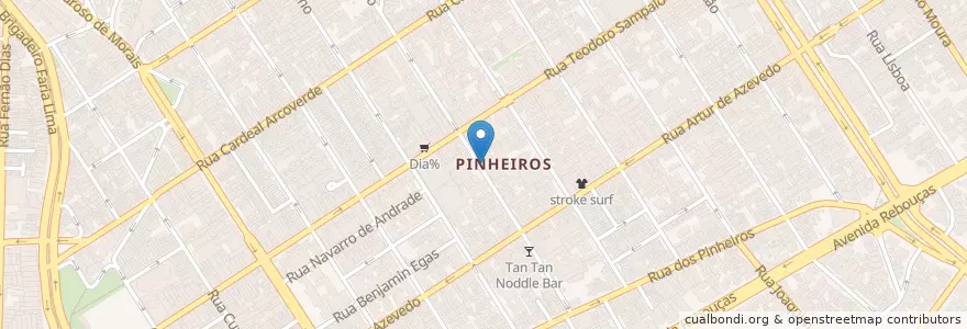 Mapa de ubicacion de Thé en 巴西, 东南部, 圣保罗, Região Geográfica Intermediária De São Paulo, Região Metropolitana De São Paulo, Região Imediata De São Paulo, 聖保羅.