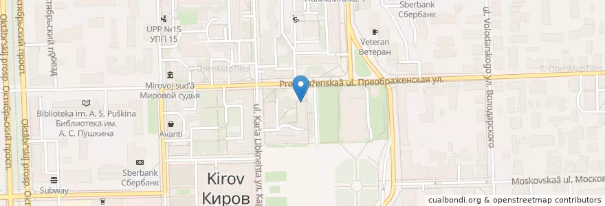 Mapa de ubicacion de Селена en Russia, Circondario Federale Del Volga, Кировская Область, Городской Округ Киров.