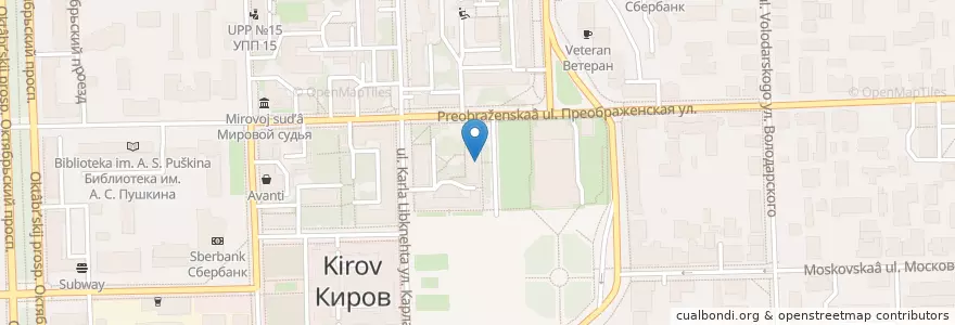 Mapa de ubicacion de Хлынов en Rusia, Приволжский Федеральный Округ, Óblast De Kírov, Городской Округ Киров.