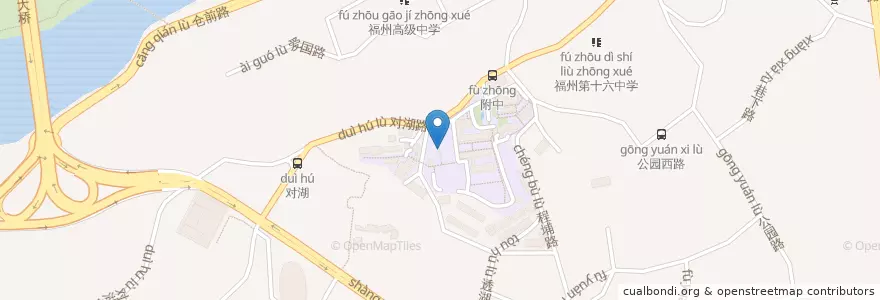 Mapa de ubicacion de 福建师大附中停车场 en 중국, 푸젠성, 福州市, 창산구.