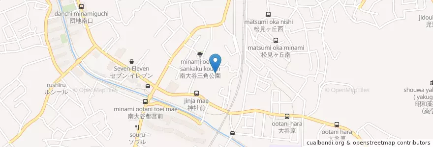 Mapa de ubicacion de 南大谷 天神社 en Япония, Токио, Матида.
