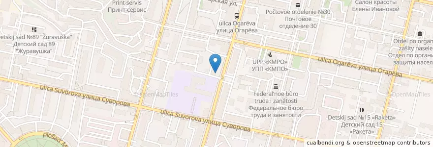 Mapa de ubicacion de Марсель en ロシア, 中央連邦管区, カルーガ州, Городской Округ Калуга.