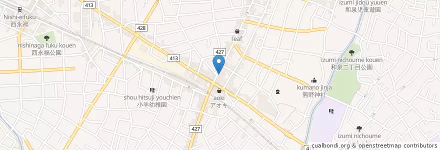 Mapa de ubicacion de マツモトキヨシ en 일본, 도쿄도, 杉並区.