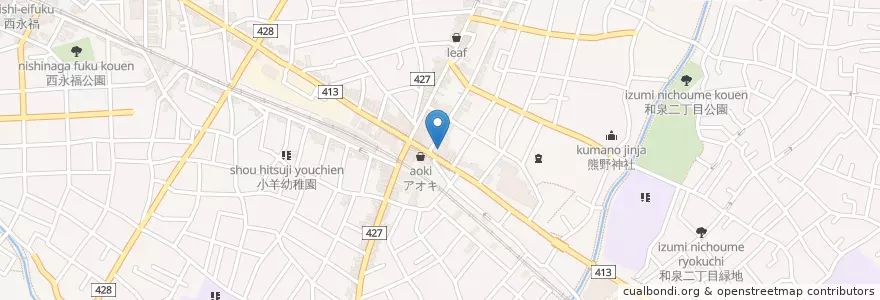 Mapa de ubicacion de 世田谷信用金庫 永福町 en 일본, 도쿄도, 杉並区.