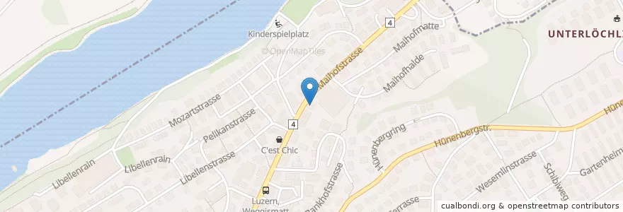 Mapa de ubicacion de Restaurant Maihöfli en Zwitserland, Luzern, Ebikon.
