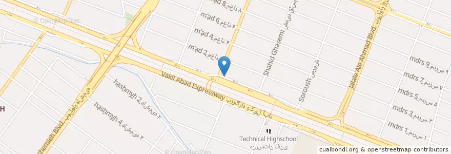 Mapa de ubicacion de رستوران و کترینگ ریخته گرزاده en İran, Razavi Horasan Eyaleti, شهرستان مشهد, مشهد, بخش مرکزی شهرستان مشهد.