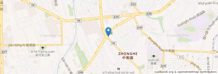Mapa de ubicacion de 星巴克 en 臺灣, 新北市, 中和區.