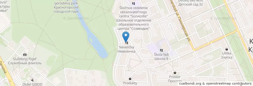 Mapa de ubicacion de Невеличка en Rusia, Центральный Федеральный Округ, Московская Область, Городской Округ Красногорск.
