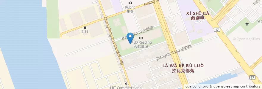 Mapa de ubicacion de 台鋁美食街-咖啡館 en Taiwan, Kaohsiung, Distretto Di Qianzhen.
