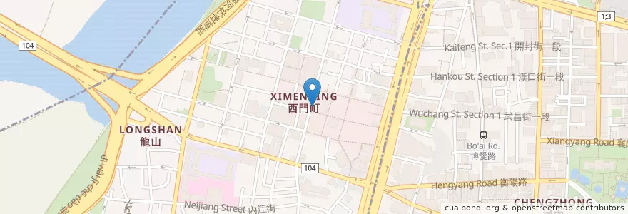 Mapa de ubicacion de 台灣聯通阿曼TIT場 en تایوان, 新北市, تایپه, 萬華區.