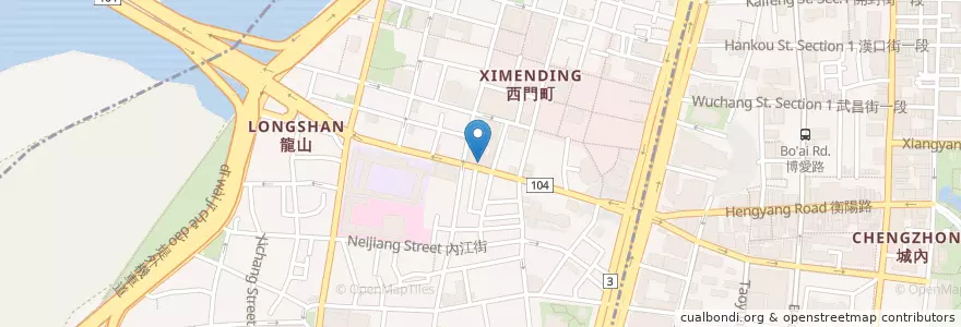 Mapa de ubicacion de 台灣聯通停車場 en 타이완, 신베이 시, 타이베이시, 완화 구.