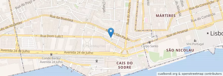 Mapa de ubicacion de Gelato Davvero en Португалия, Área Metropolitana De Lisboa, Лиссабон, Grande Lisboa, Лиссабон, Misericórdia.