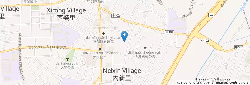 Mapa de ubicacion de 兒福館廁所 en Taiwan, Taichung, Dali.