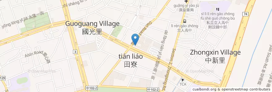 Mapa de ubicacion de 貓老闆 en Taiwan, Taichung, Dali District.