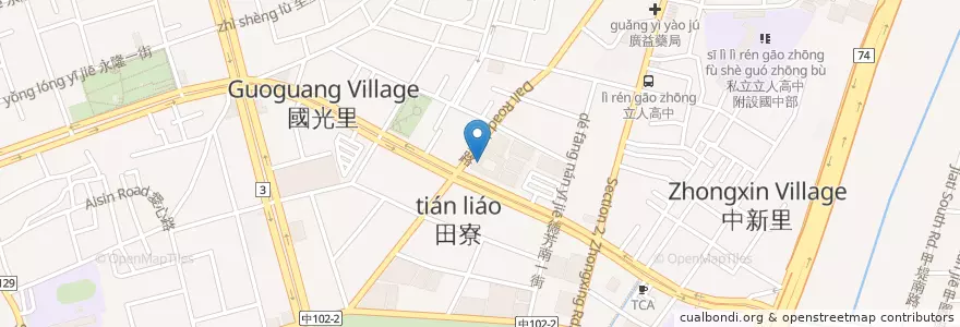 Mapa de ubicacion de 濟州Mr.KIM韓式炸雞 en Taiwan, Taichung, 大里區.