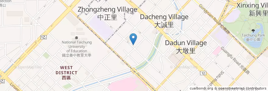 Mapa de ubicacion de Saobao Bar&Kitchen en Taiwan, Taichung, West District, Central District.