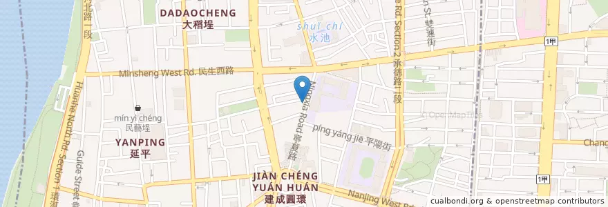 Mapa de ubicacion de 寧夏素食 en 台湾, 新北市, 台北市, 大同区.