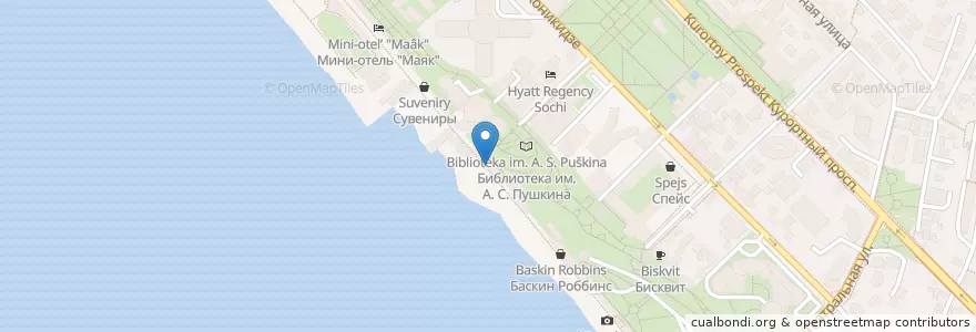 Mapa de ubicacion de Бриз en Россия, Южный Федеральный Округ, Краснодарский Край, Городской Округ Сочи.