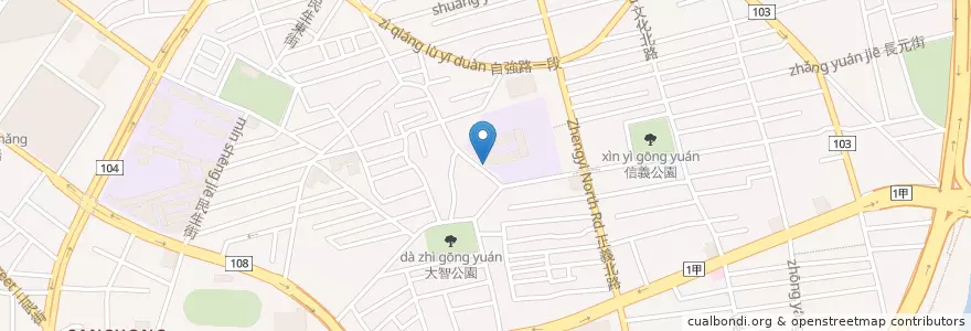 Mapa de ubicacion de 正義國小地下停車場 en Тайвань, Новый Тайбэй.