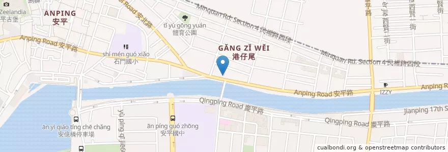Mapa de ubicacion de 文章牛肉湯 en Taiwán, 臺南市, 安平區.