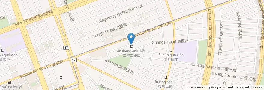 Mapa de ubicacion de 綠川小舖 en تايوان, كاوهسيونغ, 苓雅區.