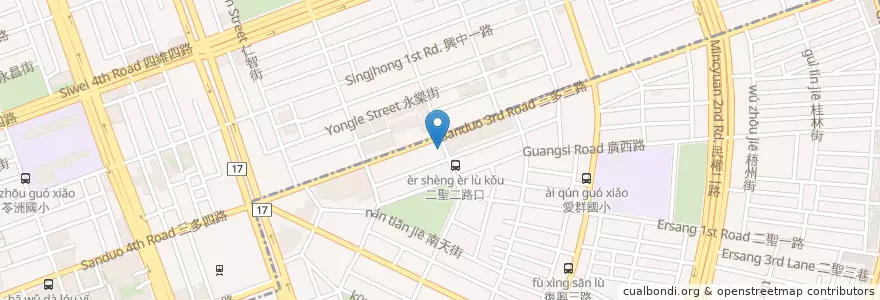 Mapa de ubicacion de 大海豚骨拉麵 en 台湾, 高雄市, 苓雅区.