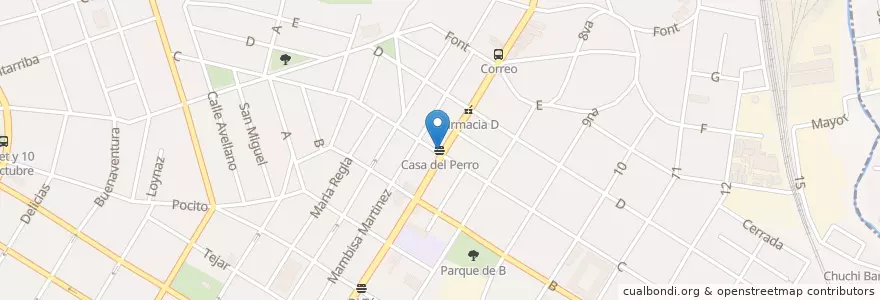 Mapa de ubicacion de Casa del Perro en Cuba, La Habana, Diez De Octubre.