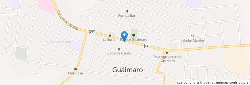 Mapa de ubicacion de Pizzería El Roxy en Cuba, Camagüey, Guáimaro, Ciudad De Guaimaro.