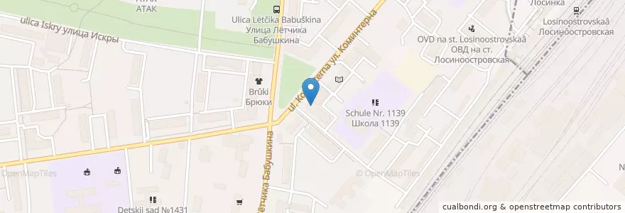 Mapa de ubicacion de Детский Дом Творчества en Rússia, Distrito Federal Central, Москва, Северо-Восточный Административный Округ, Бабушкинский Район.