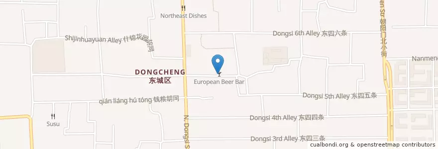 Mapa de ubicacion de European Beer Bar en China, Peking, Hebei, 东城区.