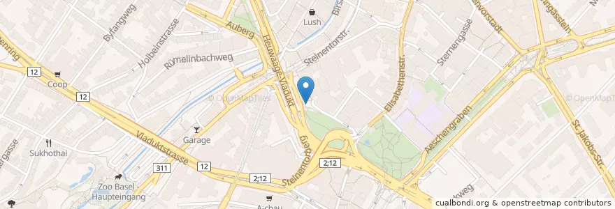 Mapa de ubicacion de Buvette Bollwerk en Svizzera, Basilea Città, Basel.