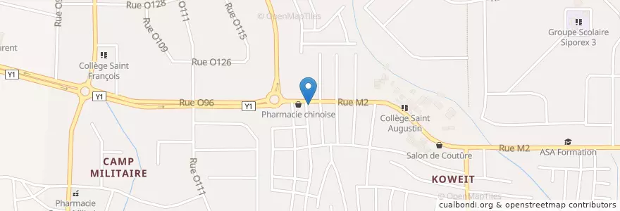 Mapa de ubicacion de Pharmacie Ghandi en 코트디부아르, 아비장, Yopougon.