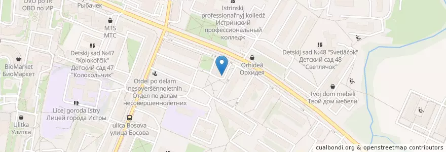 Mapa de ubicacion de Шаурма en روسيا, Центральный Федеральный Округ, محافظة موسكو, Городской Округ Истра.