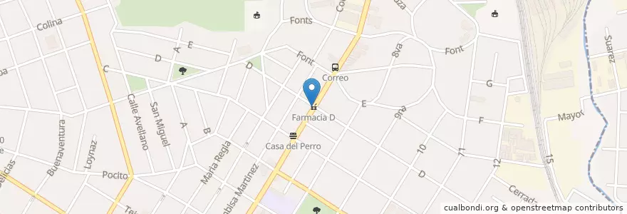 Mapa de ubicacion de Farmacia D en 쿠바, La Habana, Diez De Octubre.